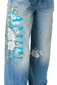 AMIRI FLORAL WIDE LEG JEAN