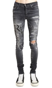 STAGGERED LOGO JEAN