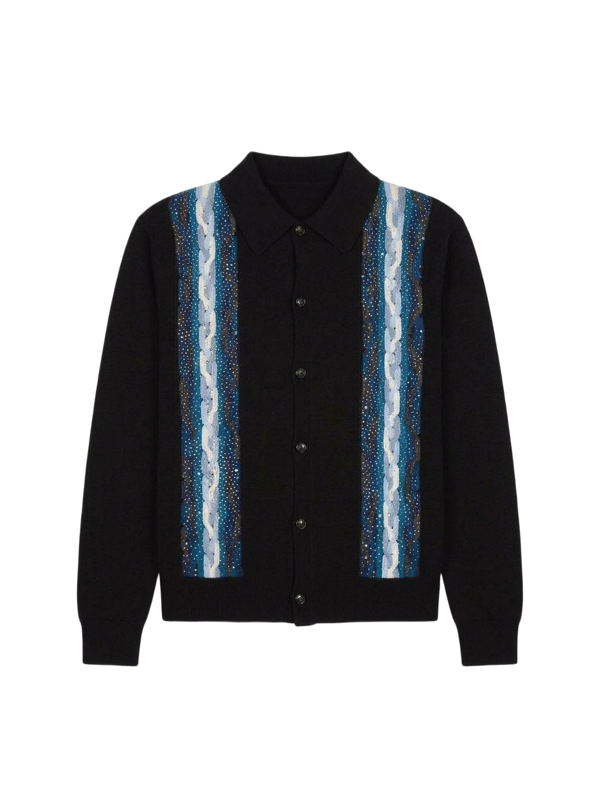 CRYSTAL CABLE KNIT L/S POLO