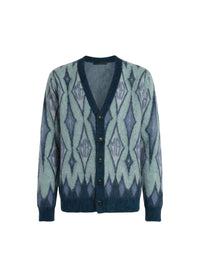 ARGYLE MOHAIR CARDIGAN
