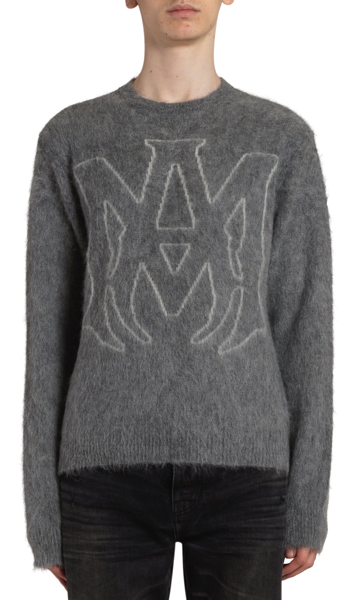 BRUSHED MOHAIR MA LOGO CREW