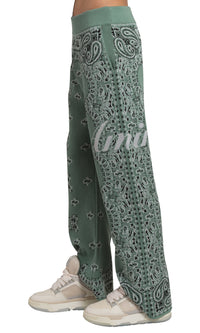BANDANA KNIT KICK FLARE PANT
