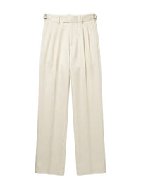 DBL PLEAT WOOL BLEND TROUSER