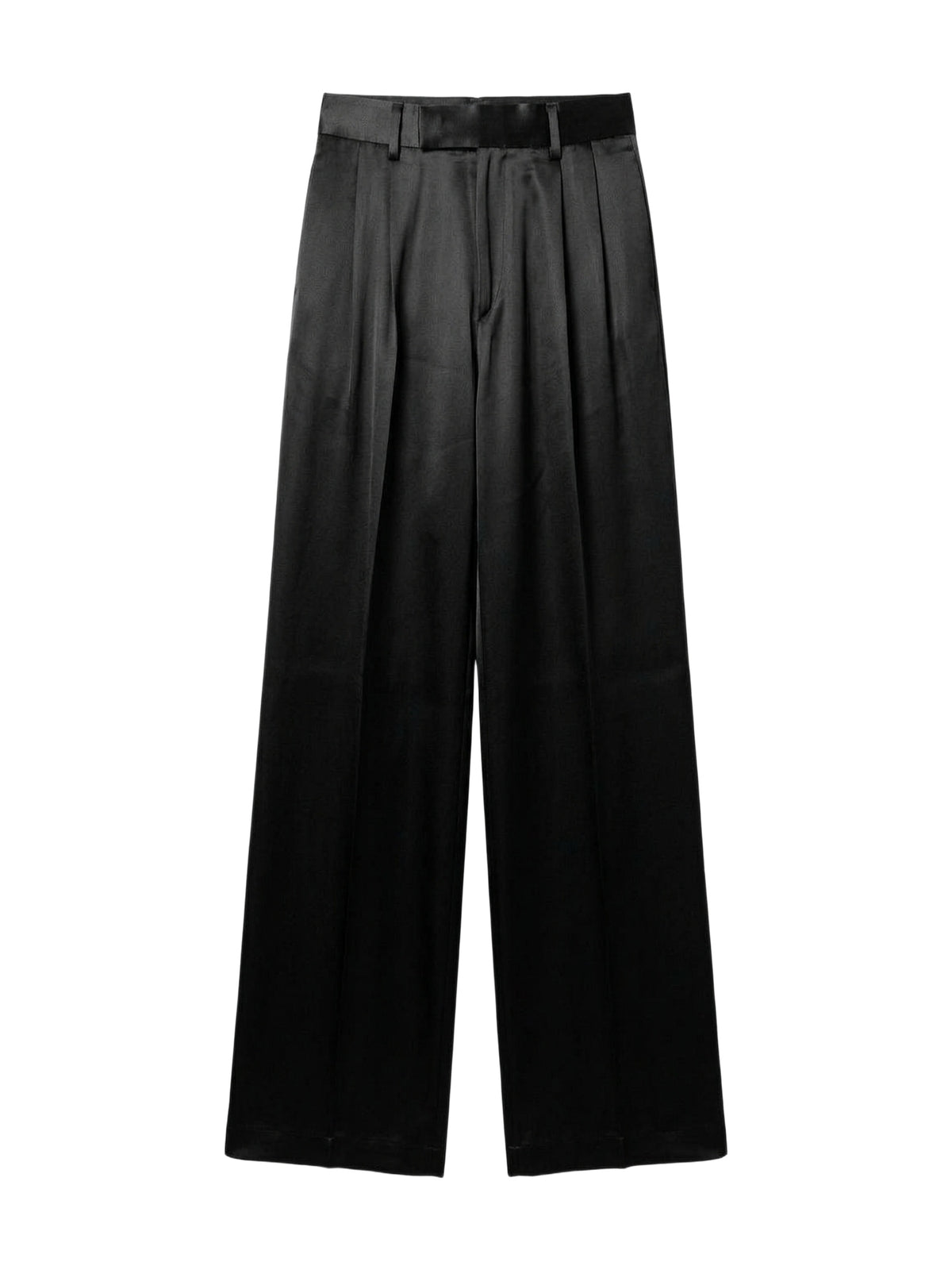 DOUBLE PLEAT SHINY TROUSER