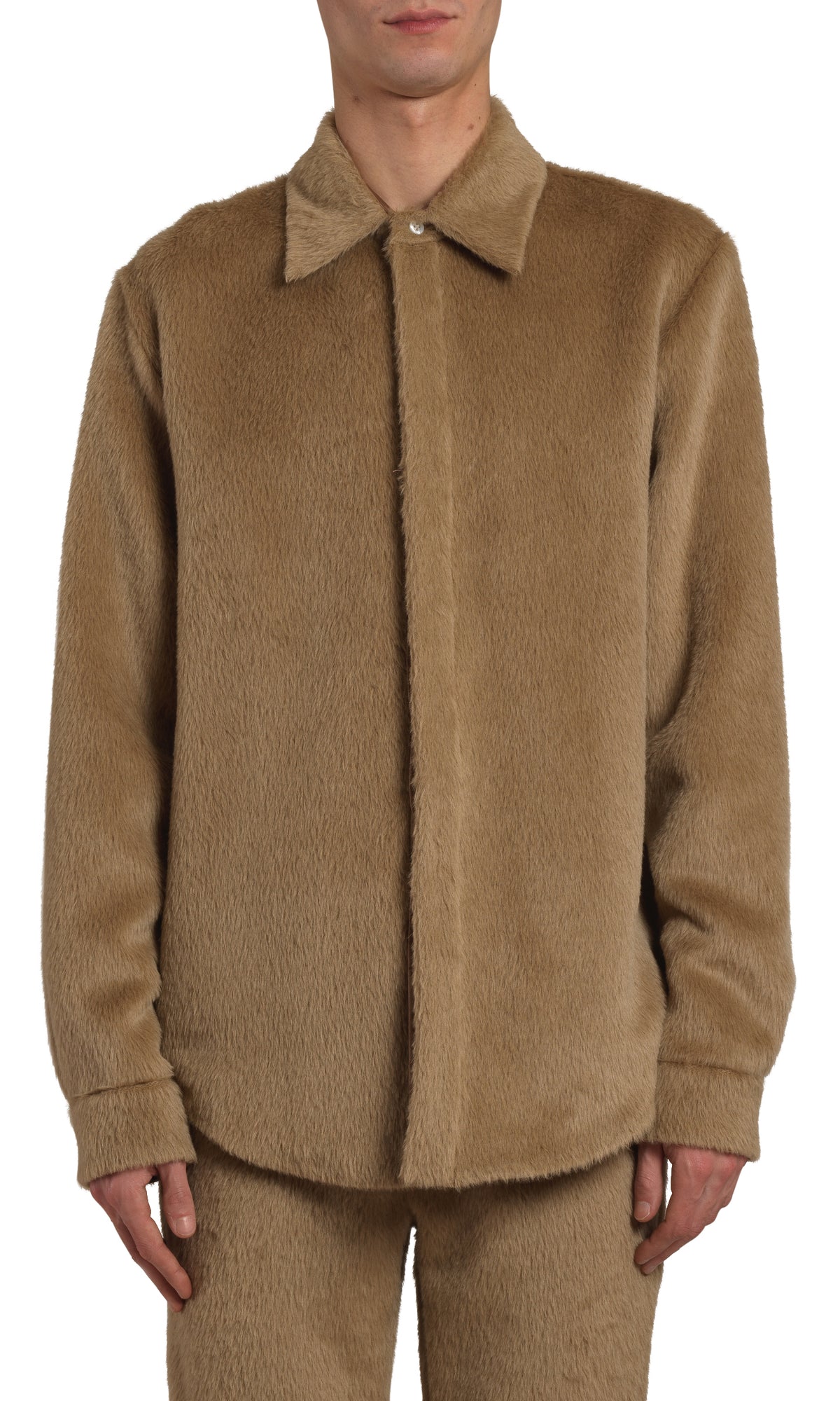 BRUSHED WOOL DRESS SHIRT
