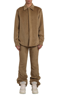 BRUSHED WOOL DRESS SHIRT