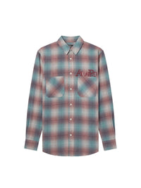 AMIRI STAGGERED PLAID FLANNEL