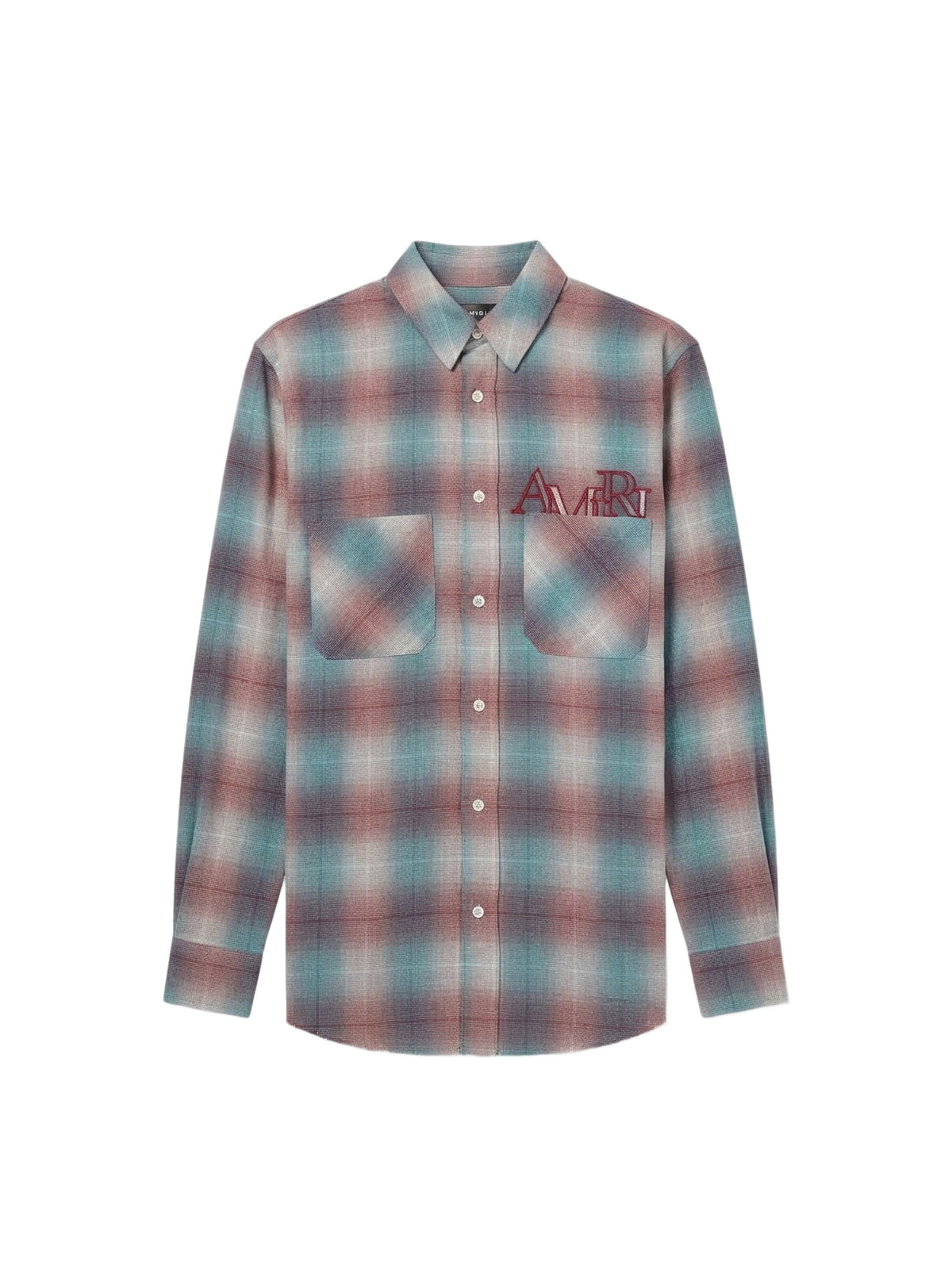 AMIRI STAGGERED PLAID FLANNEL