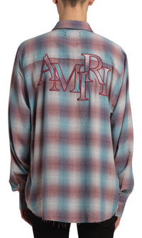 AMIRI STAGGERED PLAID FLANNEL