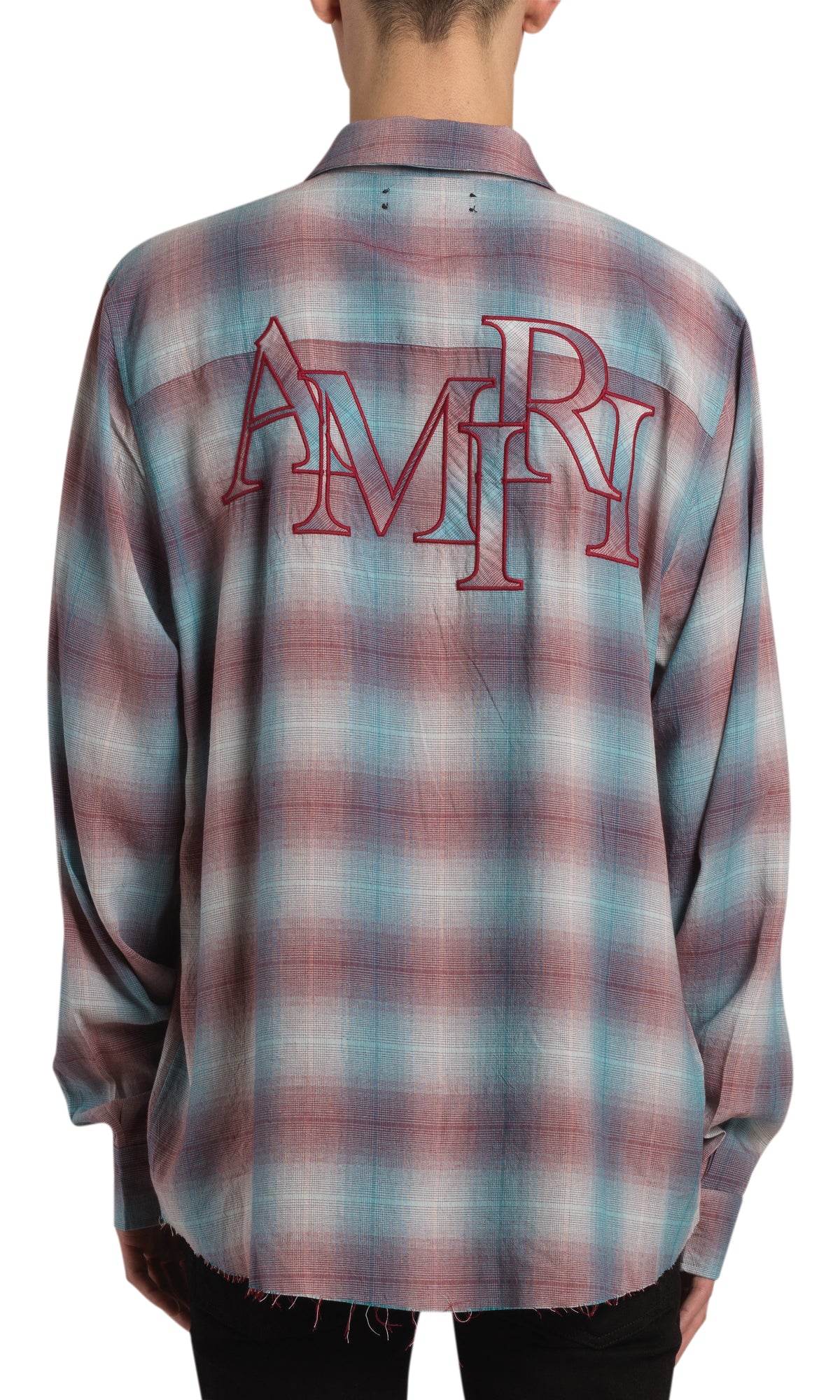 AMIRI STAGGERED PLAID FLANNEL