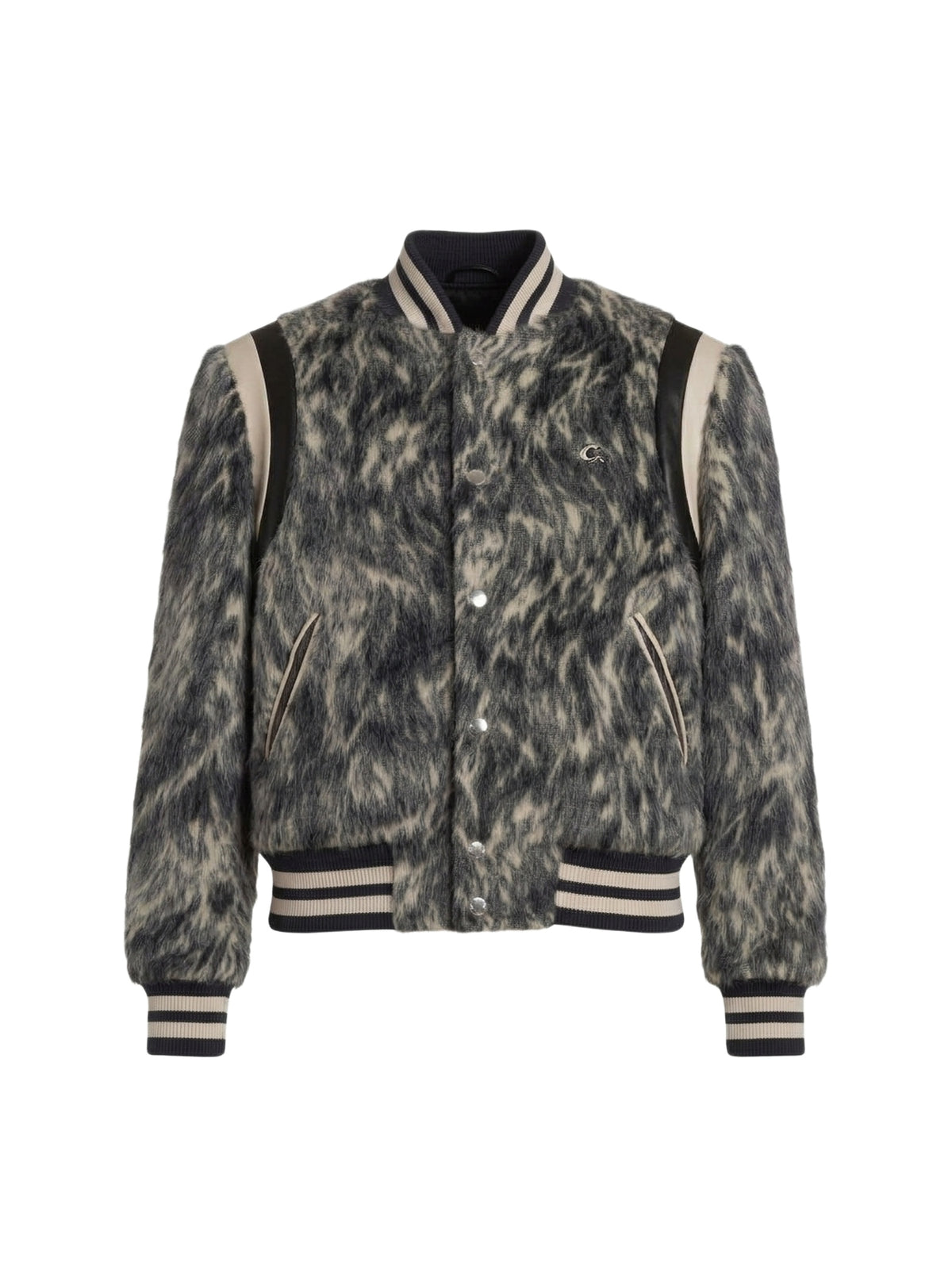 CROPPED WOOL VARSITY JCKT