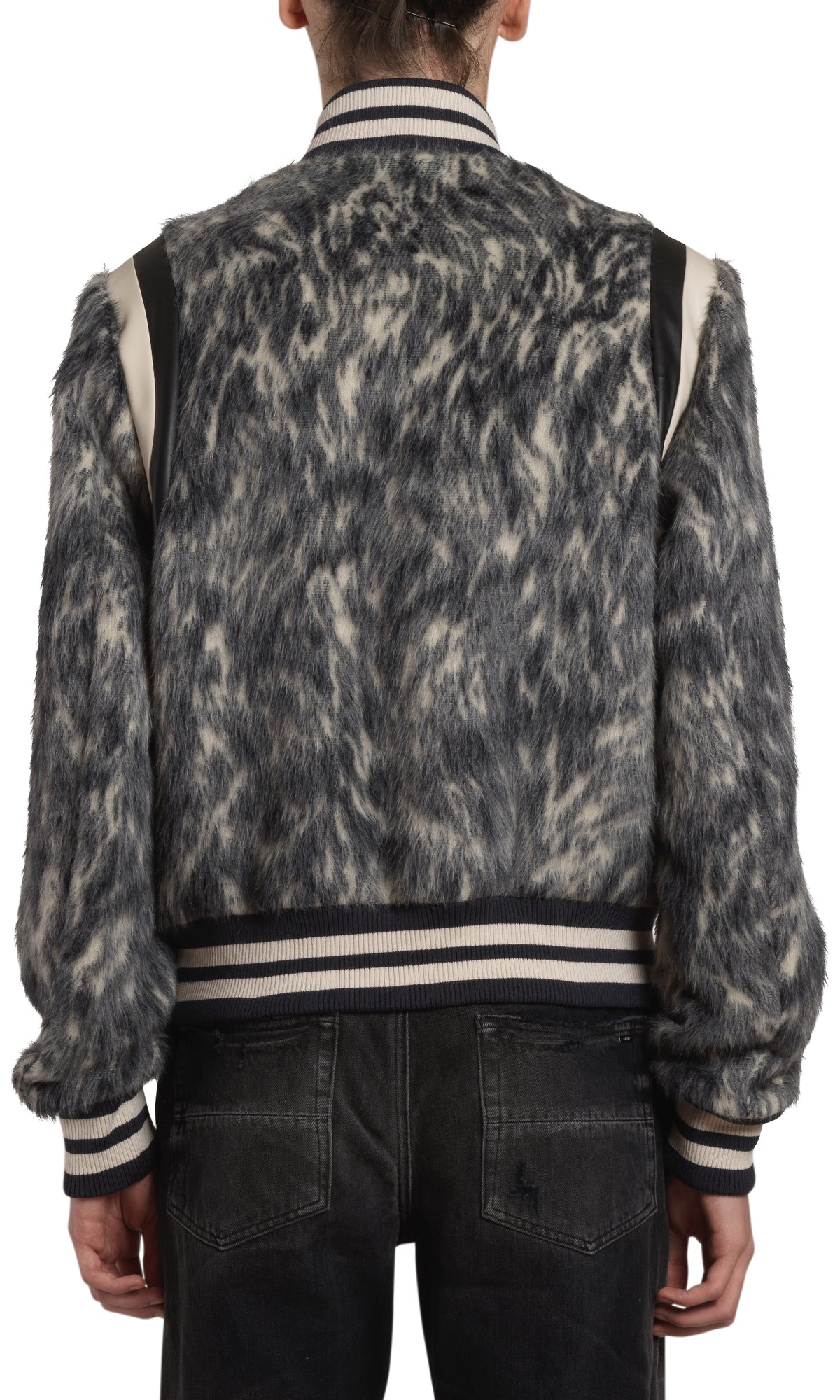 CROPPED WOOL VARSITY JCKT