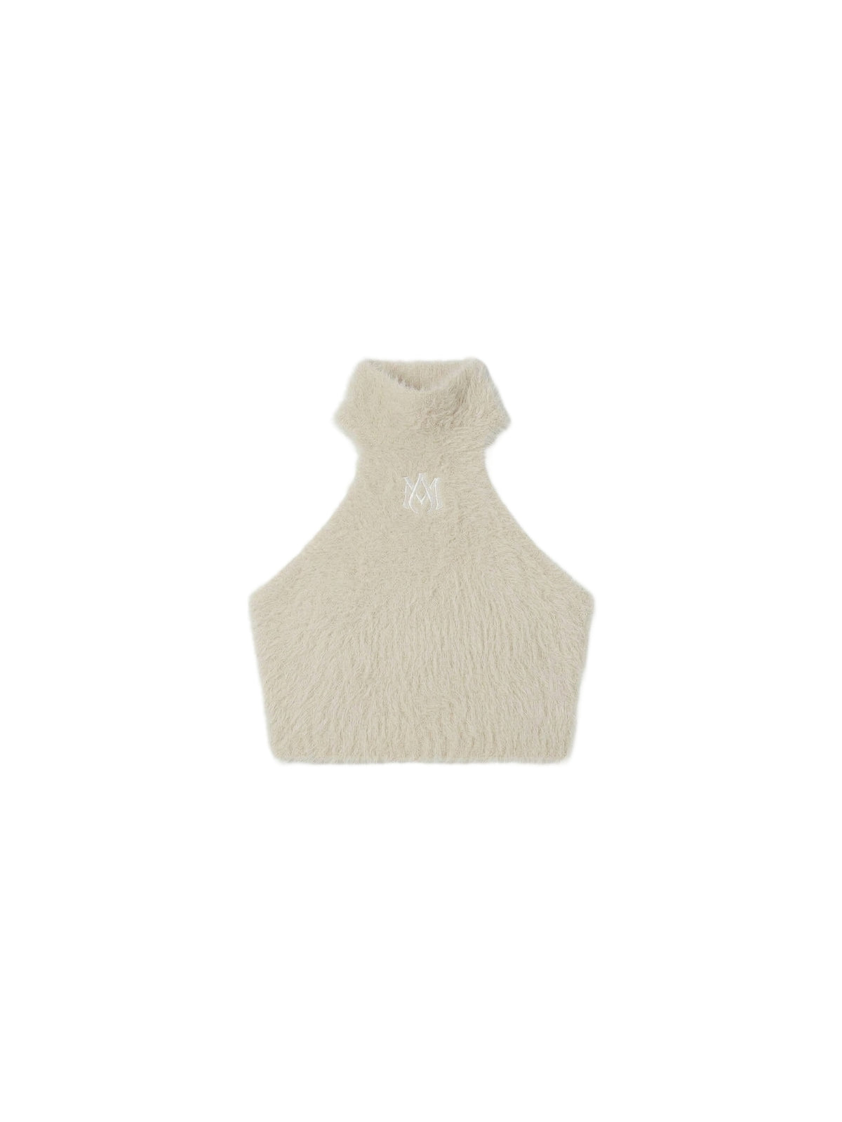FURRY MOCK NECK HALTER TOP