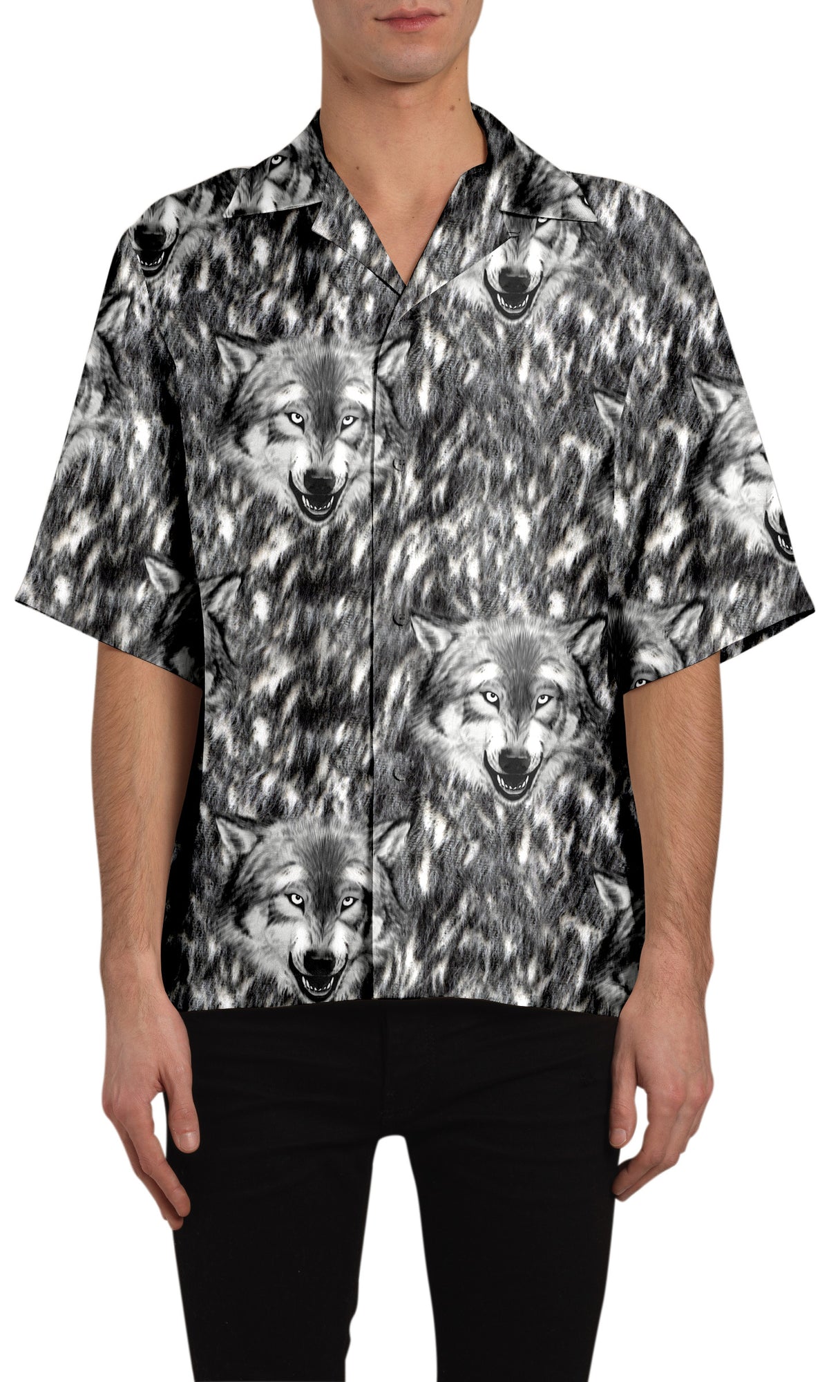 WOLF PRINT S/S SHIRT