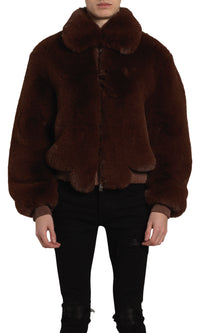 CROPPED FAUX FUR ZIP BLOUSON