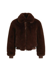 CROPPED FAUX FUR ZIP BLOUSON