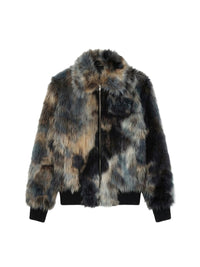 TIE DYE FAUX FUR BLOUSON