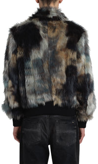 TIE DYE FAUX FUR BLOUSON
