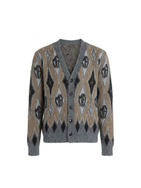 ARGYLE MOHAIR CARDIGAN