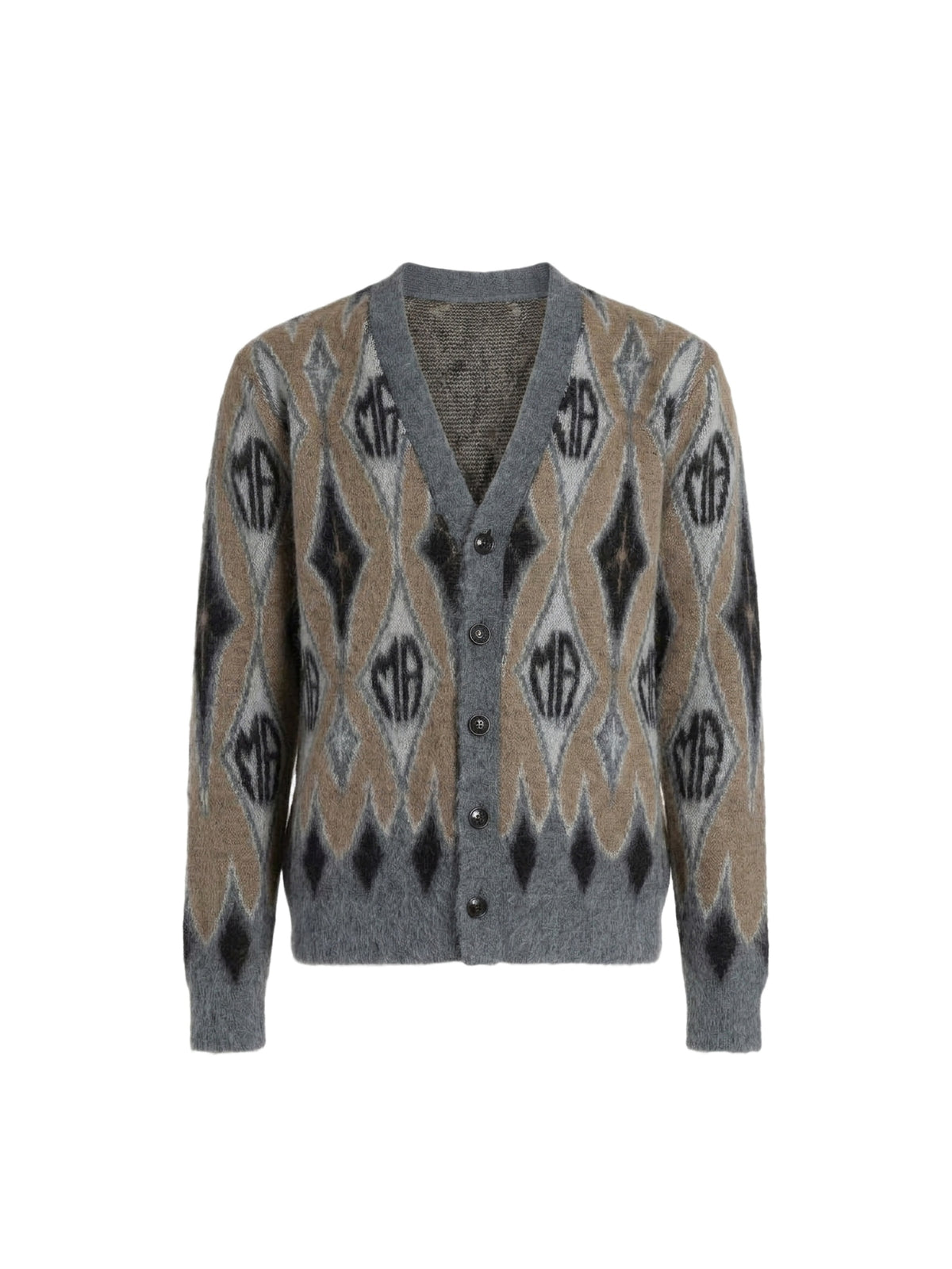 ARGYLE MOHAIR CARDIGAN