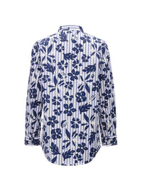 Striped floral shirt - Blue