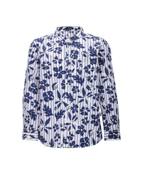 Striped floral shirt - Blue