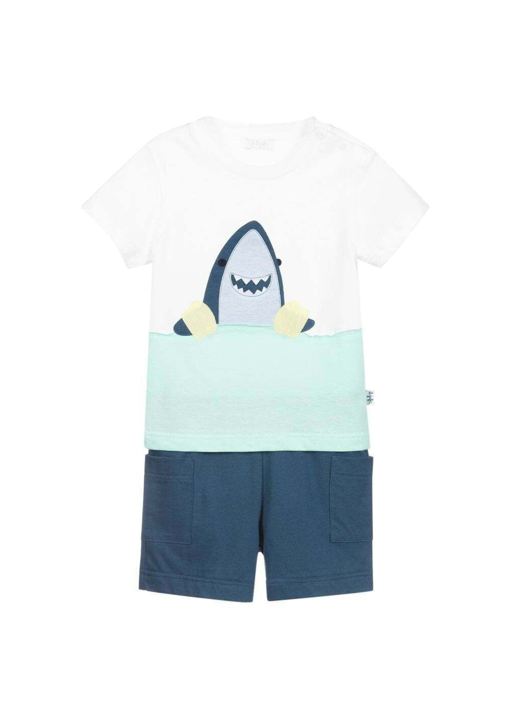 Shark print two-piece set - Bianco & Baia