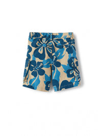 Bermuda en gabardine de coton à motif floral - Bluette