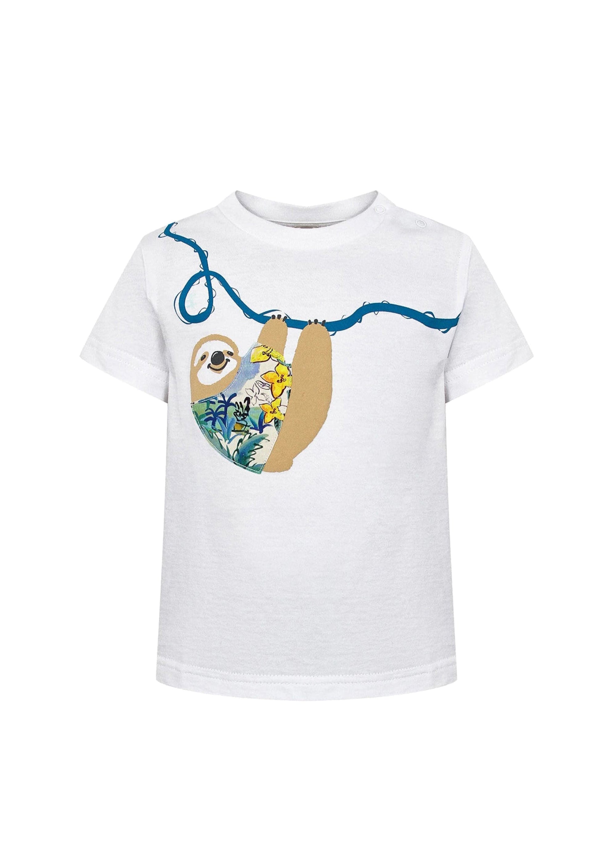 T-shirt à imprimé paresseux - Bianco & Oceano