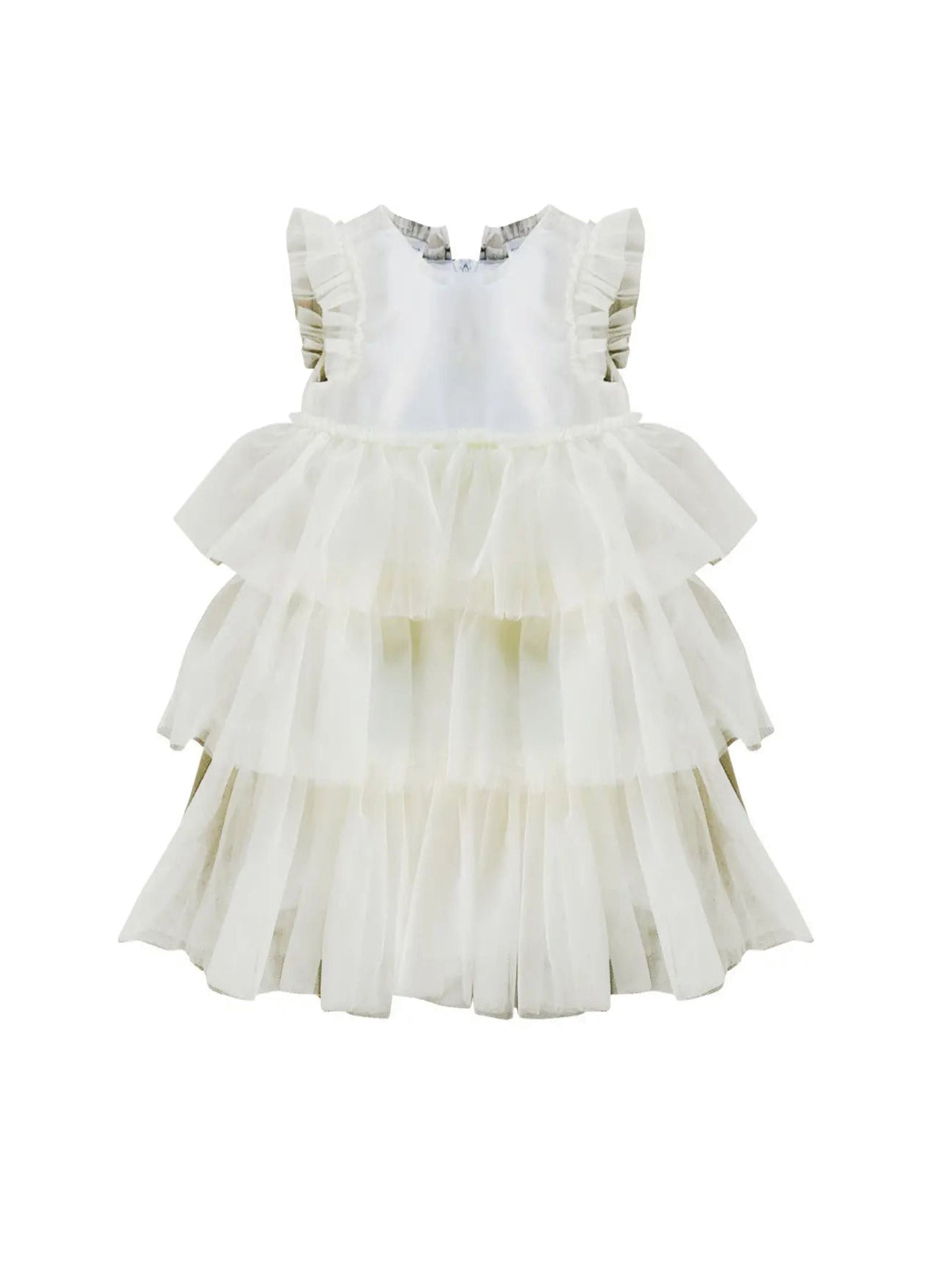 Short-sleeved tulle dress - Limonata