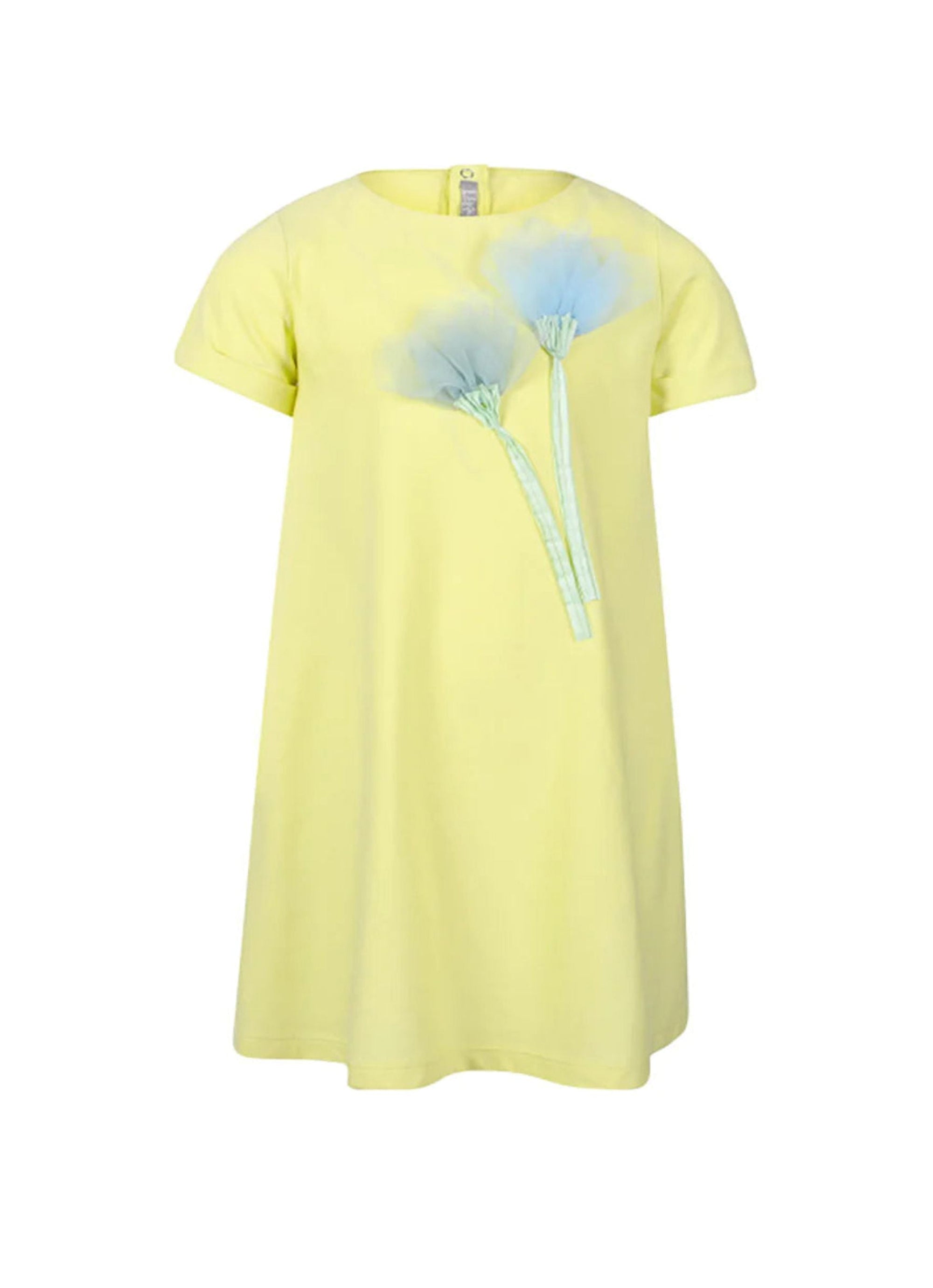 Short-sleeved dress with flowers - Luce & Acquamarina