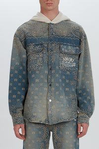 BANDANA JACQUARD HOODED OVERSHIRT