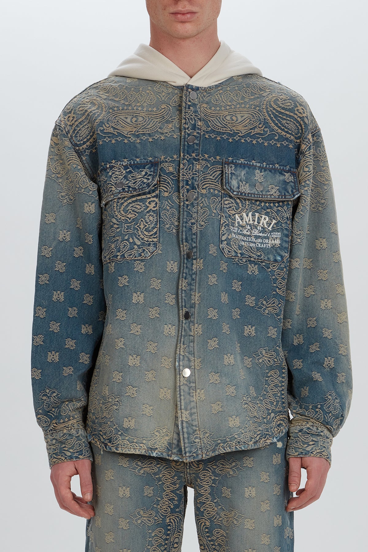 BANDANA JACQUARD HOODED OVERSHIRT
