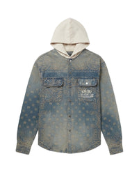 BANDANA JACQUARD HOODED OVERSHIRT