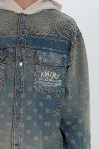 BANDANA JACQUARD HOODED OVERSHIRT