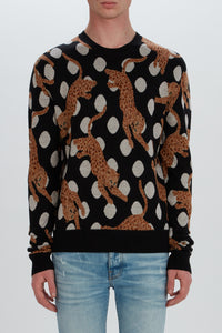 LEOPARD CRYSTAL CREWNECK