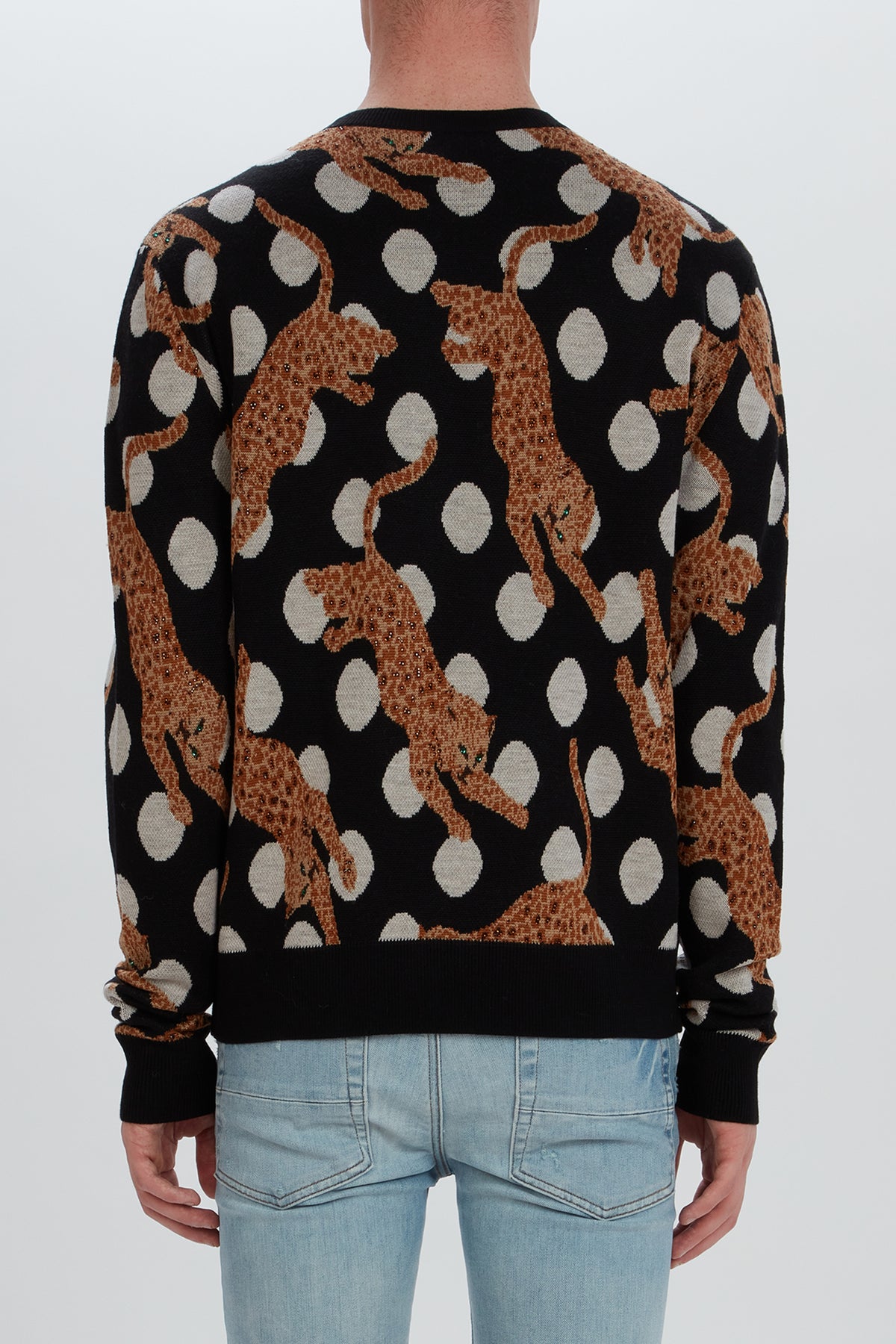 LEOPARD CRYSTAL CREWNECK