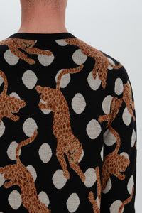 LEOPARD CRYSTAL CREWNECK