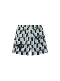 CHECKERED SNAKE SILK SHORT