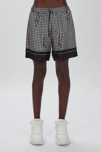 AMIRI HOUNDSTOOTH SILK SHORT