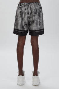 AMIRI HOUNDSTOOTH SILK SHORT