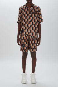 CHECKERED SNAKE BOWLING SHIRT