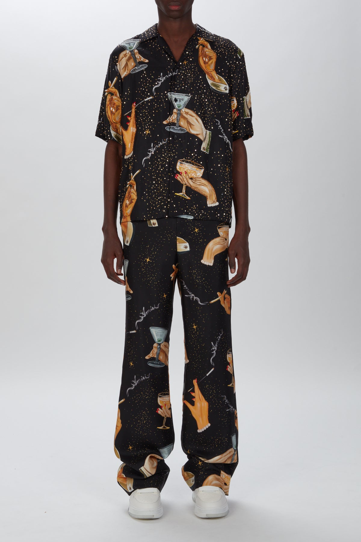 CHAMPAGNE CRYSTAL BOWLING SHIRT