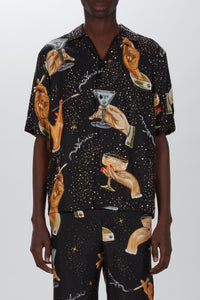 CHAMPAGNE CRYSTAL BOWLING SHIRT