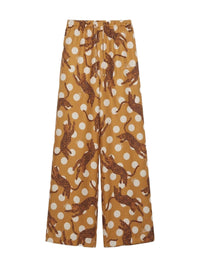LEOPARD PAPERBAG SILK PANT