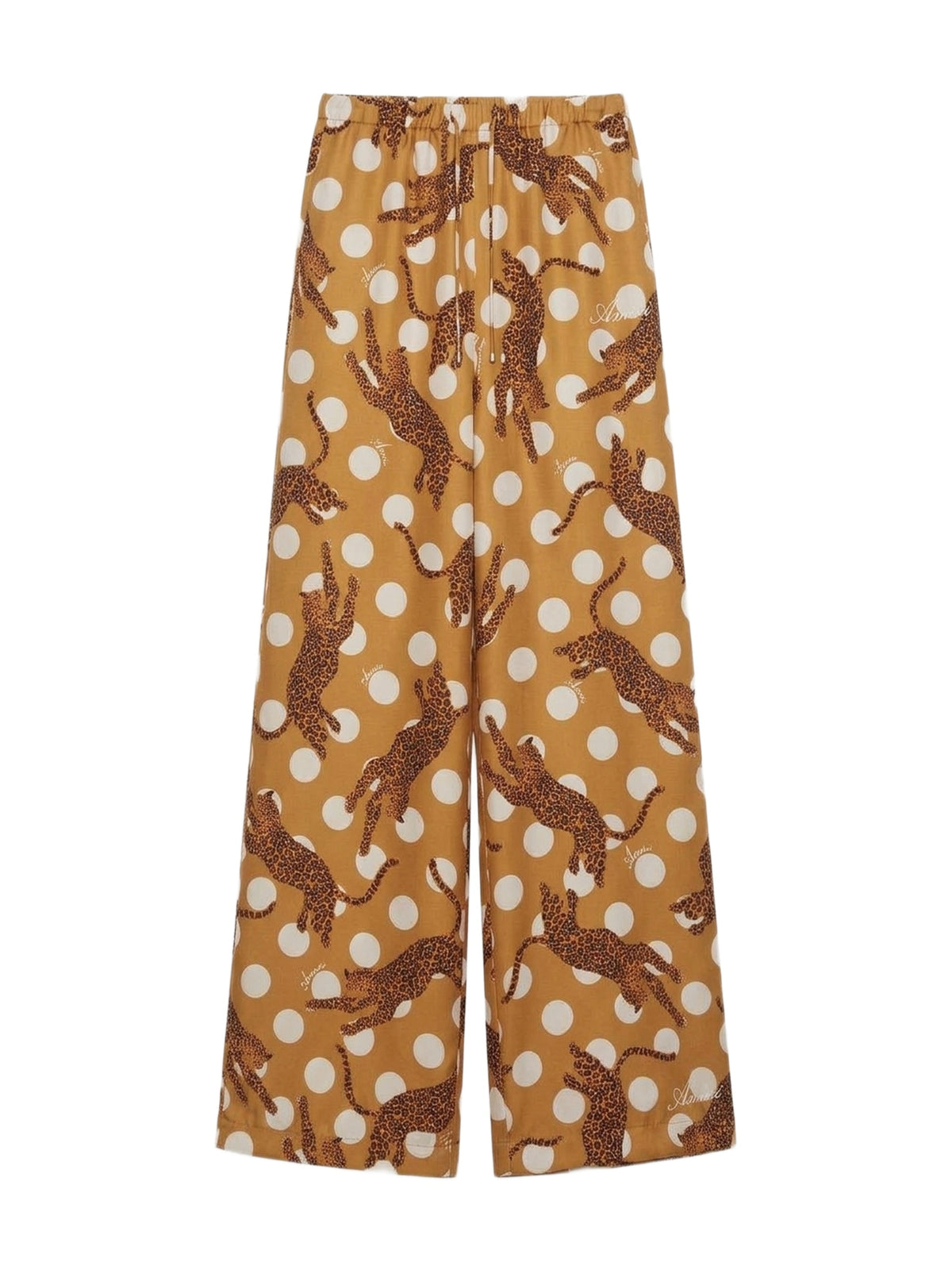 LEOPARD PAPERBAG SILK PANT
