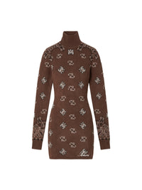 BANDANA MOCK NECK MINI DRESS