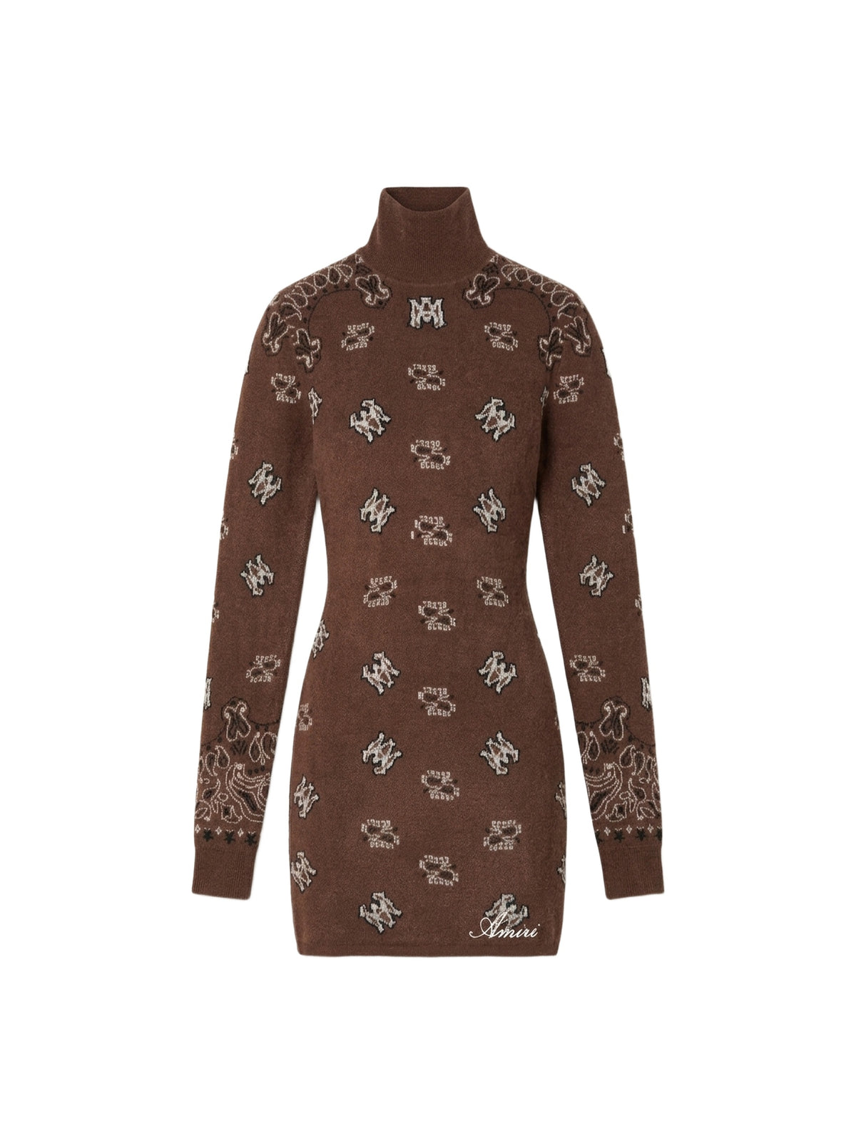 BANDANA MOCK NECK MINI DRESS