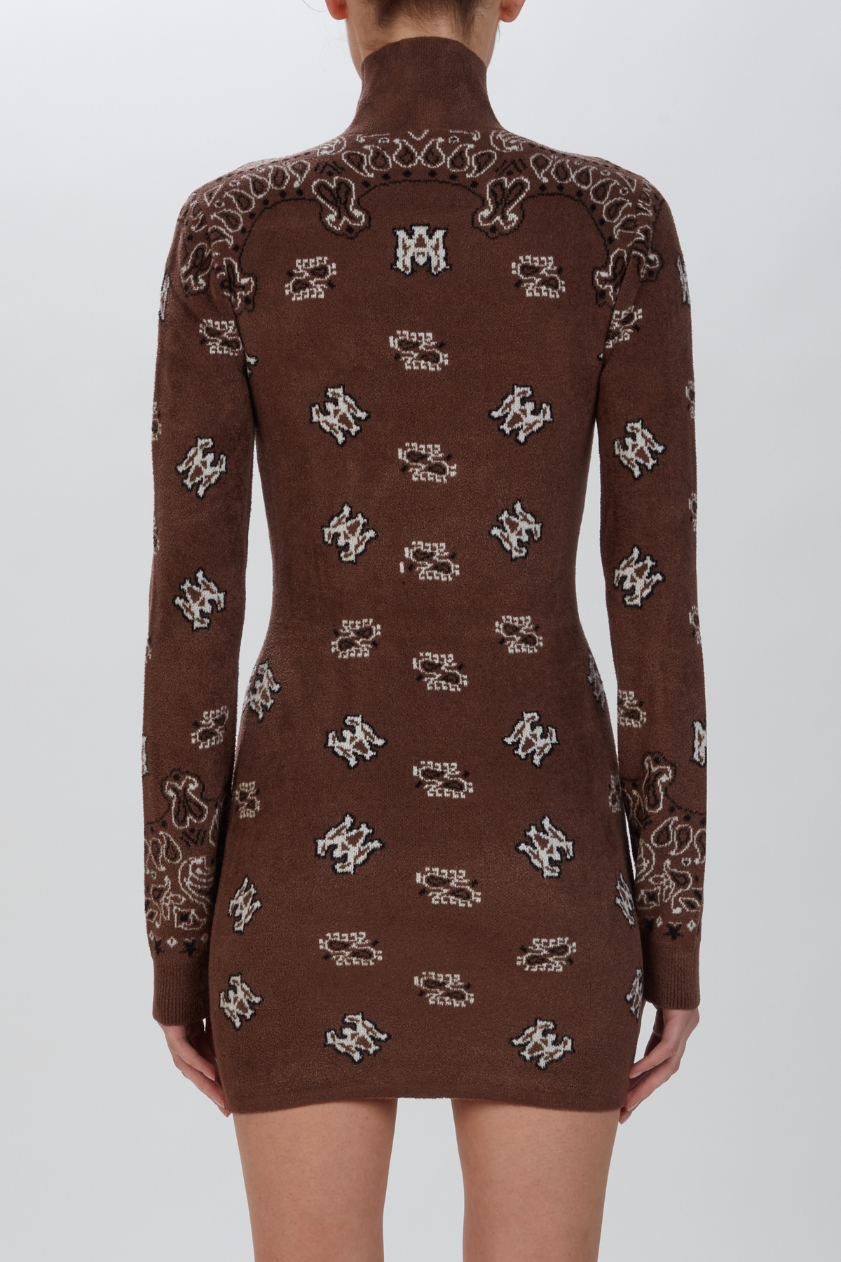 BANDANA MOCK NECK MINI DRESS