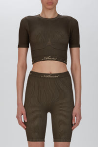 RIBBED SEAMLESS S/S TOP